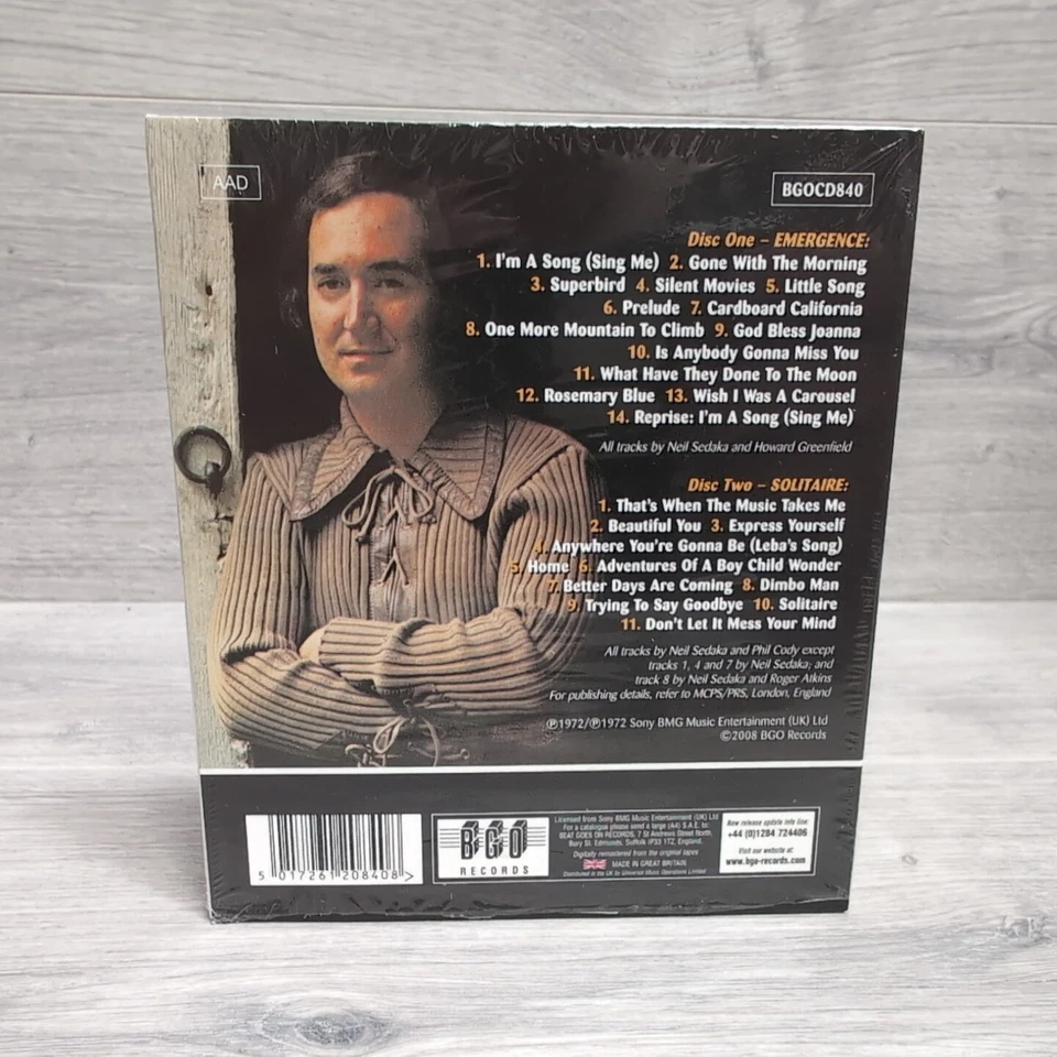 Neil Sedaka - Emergence / Solitaire - 2CD Album - 2008 BGO Records - Remastered  Foto 3 de 4