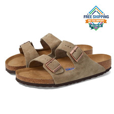 Birkenstock Women'S Arizona Soft Footbed - Suede, Taupe Suede, Narrow Width New
