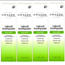 Awaken by Quality Choice Natural Toothpaste Fluoride Free Mint 5.5 OZ 4 Pack