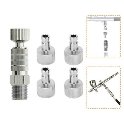 Schnellverschluss Fitting Adapter für Airbrush 5 Stecker Fitting Silber Legieru