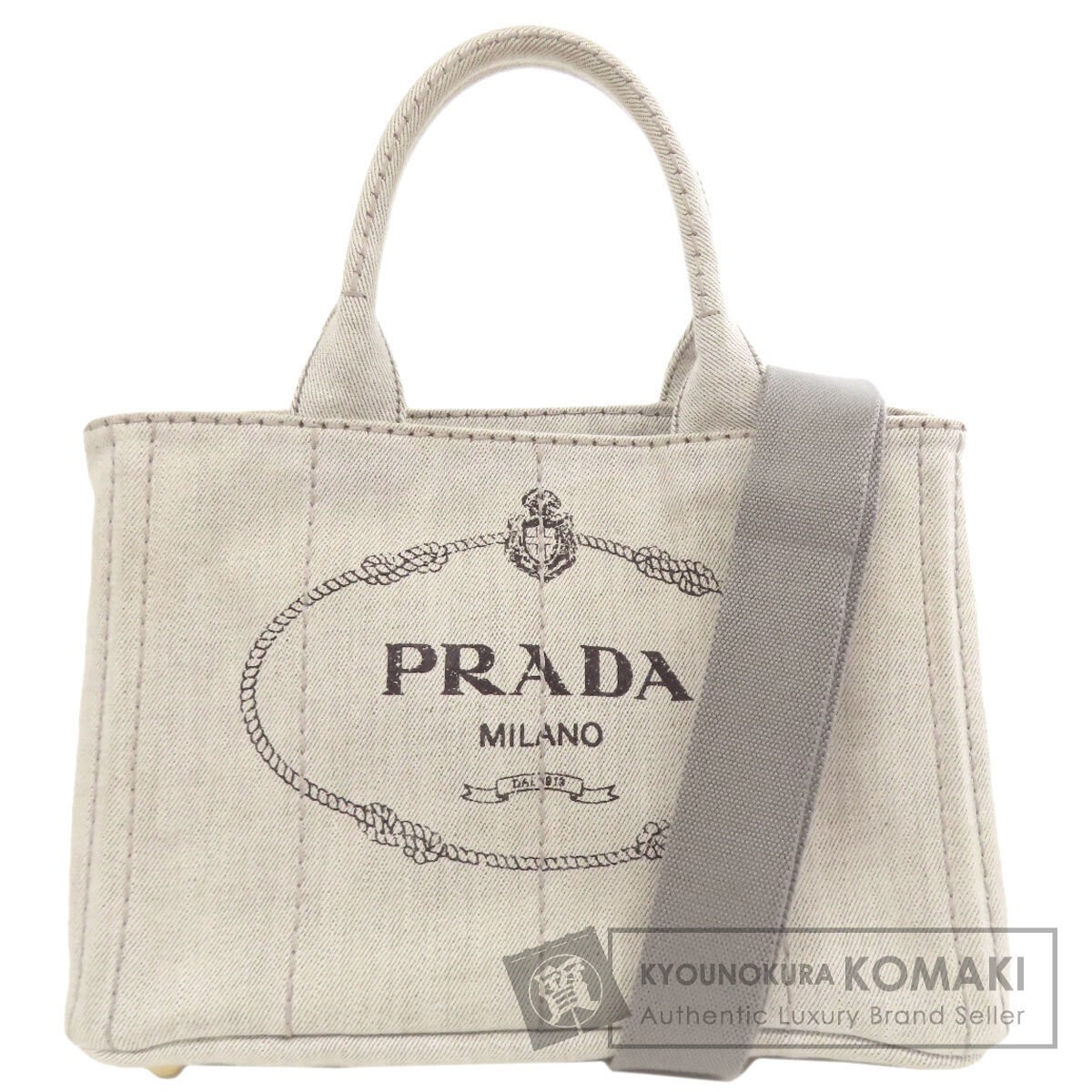 PRADA Canapa Mini 2WAY Handbag Denim Women s Used from japan