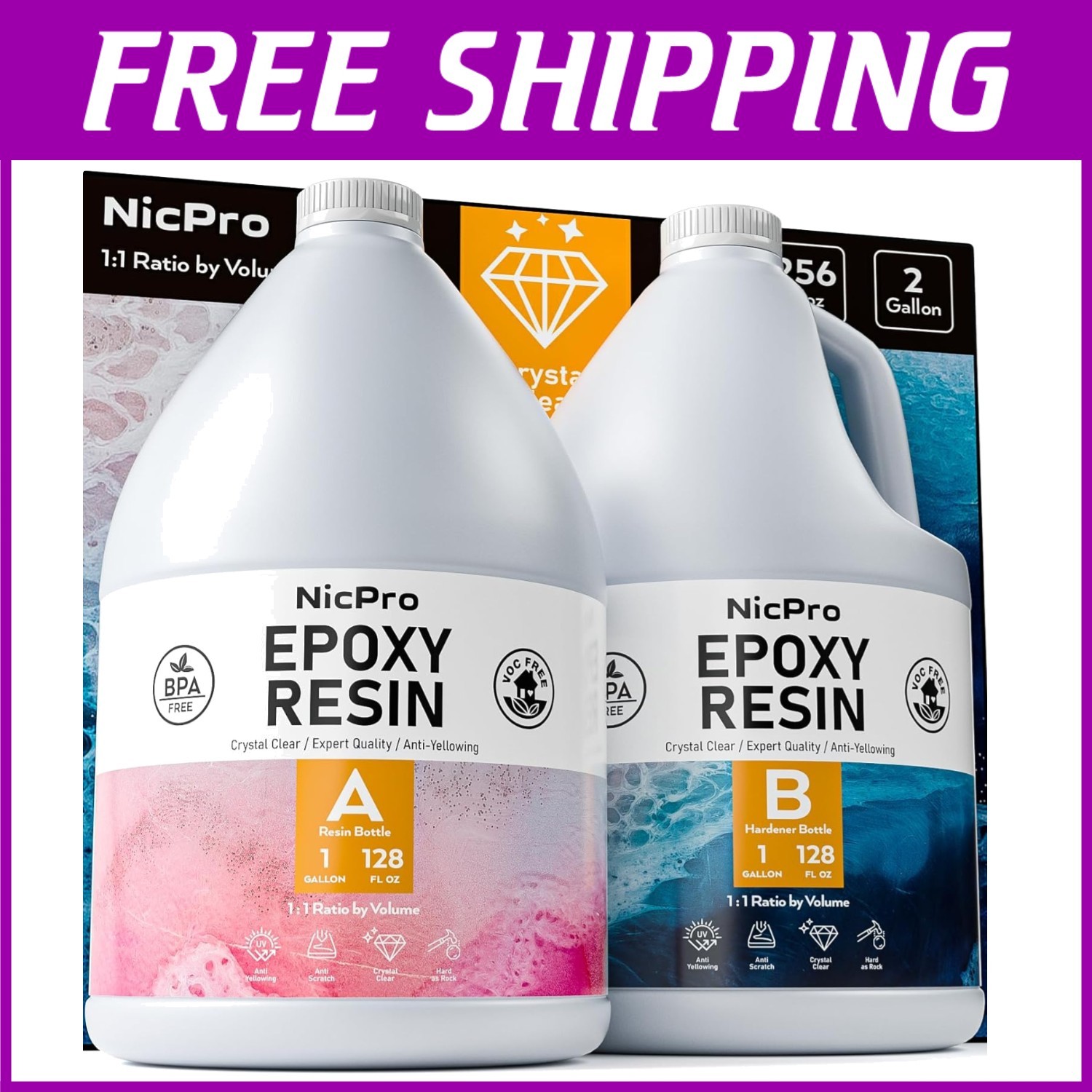 2 Gallon Food Safe Epoxy Resin for Coating Casting and Crafting