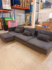 IKEA Coner Sofa SODERHAMN 4 Seater Grey Velvet