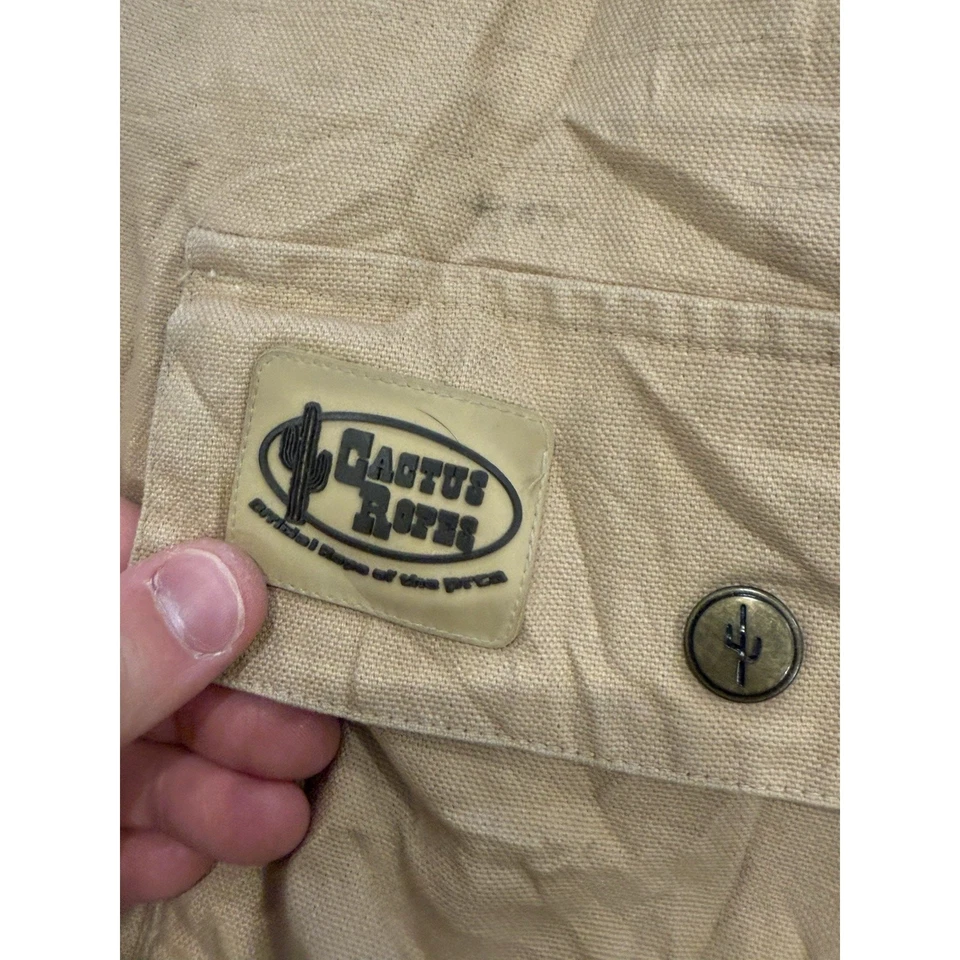 Винтажный кактус носить холст полный молнии одеяло с подкладкой куртка кактус веревки мужской большой - Изображение 4 из 4