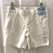 Cat  Jack Kids White Flat Front Chino Cotton Shorts Sz 6 New with tag