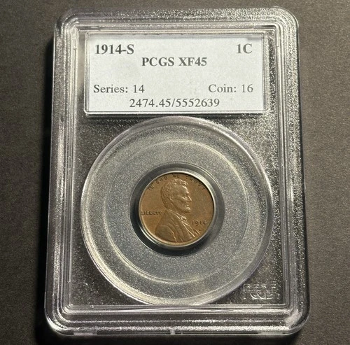 1914-S Lincoln Wheat Cent — PCGS XF45 🔥 Better Date