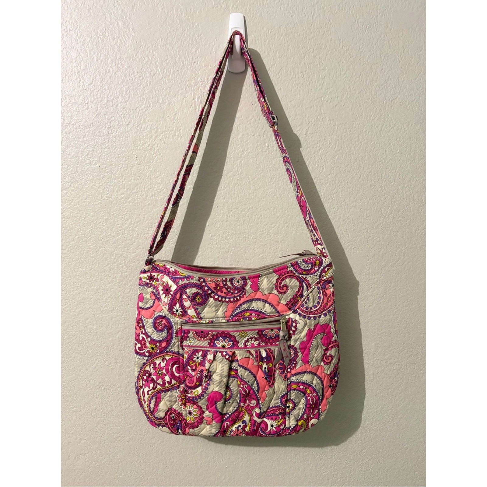 Vera Bradley Pink Paisley Quilted Crossbody Bag