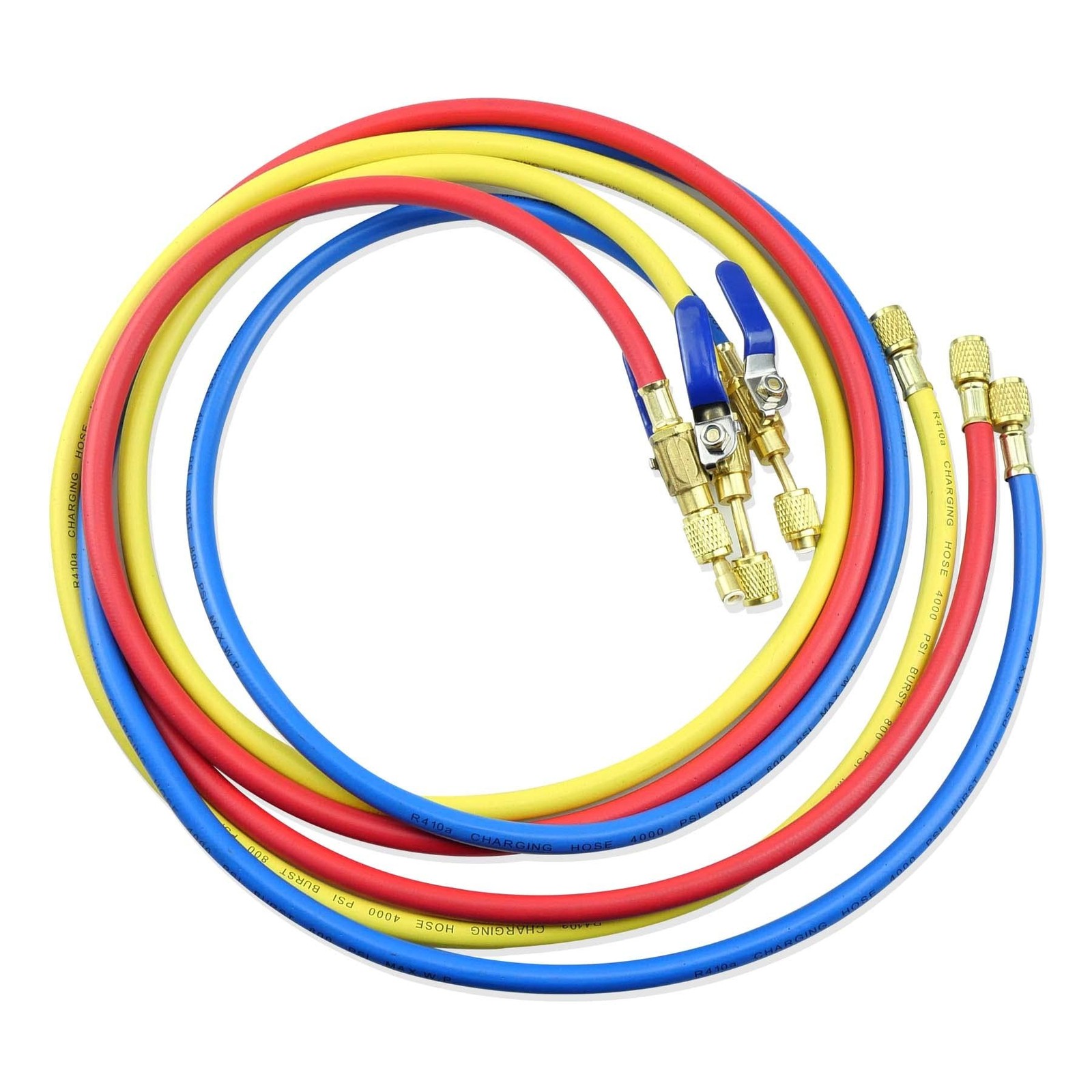 3Pack 29986 Plus II 1/4" Hose with Compact Ball Valve 72" Fit for R-410A Refr...