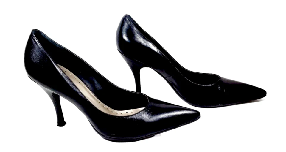 复古 Inspired 60s 风格 BCBGIRLS 女式 8 码尖头高跟鞋黑色细高跟鞋 — 第 3/4 张图片