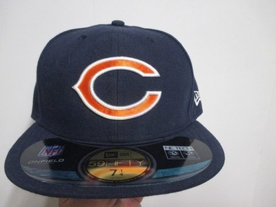 CHICAGO BEARS (NEW ERA 5950) FITTED HAT (7 1/4) NAVY BLUE CLASSIC ''C'' LOGO COOL!