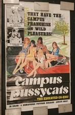 1973 Campus Pussycats Original 1 Sheet Movie Poster Sexploitation Vintage 