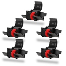 5 Pack IR40T Ink Roller, Black/Red，Sharp EL-1801V Roller Replacement