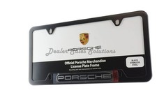 Oem Stainless Steel License Plate Frame - Matte Black For Porsche