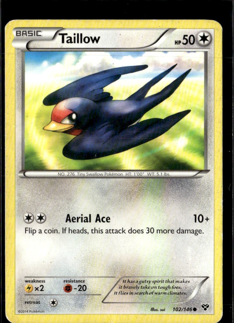 Pokemon Taillow 102/146 XY Base Set Non Holo Common  2 Card Lot LP