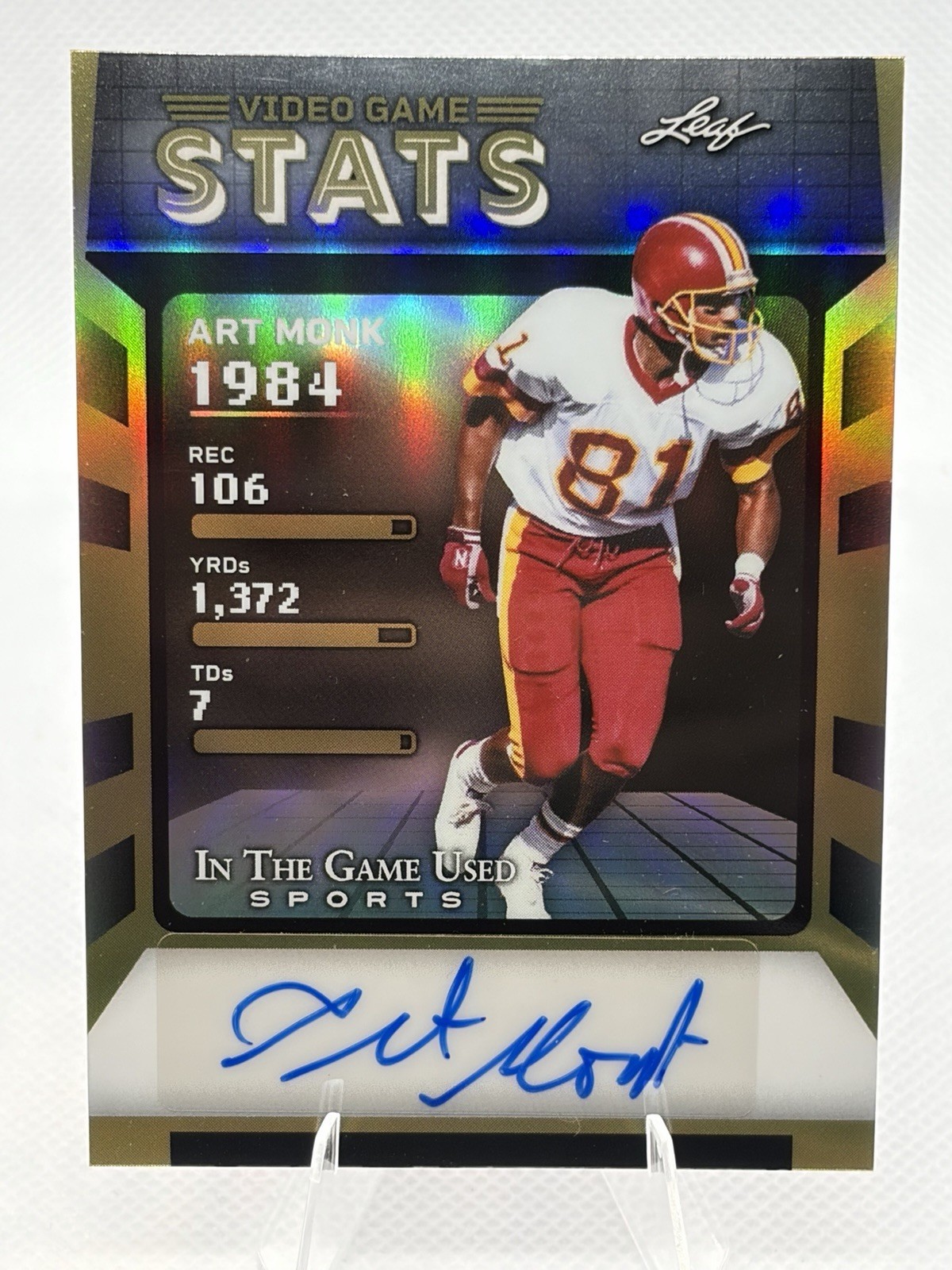 2025 Leaf In The Game Art Monk 15/20 Auto Commanders Redskins HOF view 1