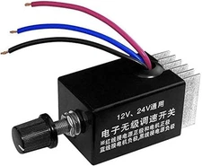 Universal DC Motor Speed Controller, DC 12v 24v Motor Rheostat with Heat Sink