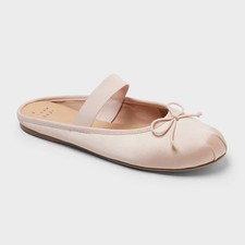 A New Day Women's Imani Satin Ballet Mules Shoes - Pink