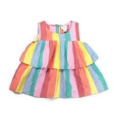 Crown & Ivy Girls Top Size 4 Layered Lightweight Rainbow Sleeveless Pullover