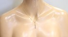 10k yellow white rose chain necklace ball bead dangle pendant estate 19" 2.9g — photo 5