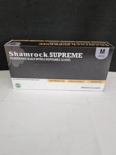 Shamrock Supreme Powder Free Black Nitrile Disposable Gloves
