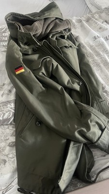 BUNDESWEHR FELDPARKA OLIV MIT FUTTER & FLAGGEN BW PARKA WINTERJACKE TEDDYFLEECE