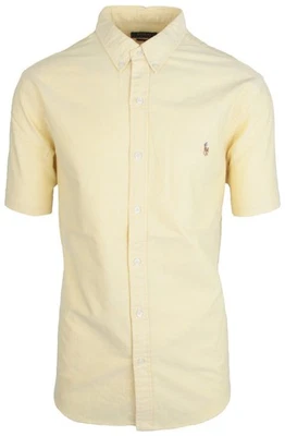 RALPH LAUREN POLO Herren Kurzarm Oxford Hemd Slim Fit Button-Down Gelb Größe XL - Bild 1 von 4