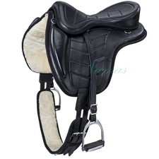 100 Geniune Leather All Purpose Treeless leather black saddle Freemax saddle