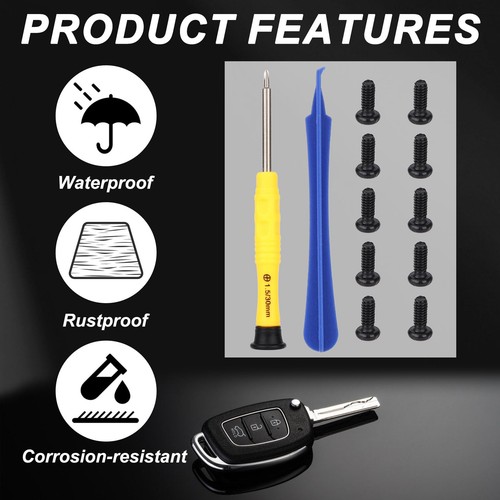 10pcs 35116-SDA-A11 Key Fob Screw Repair Kit, M2 x 5mm Stainless Steel black - Afbeelding 6 van 7