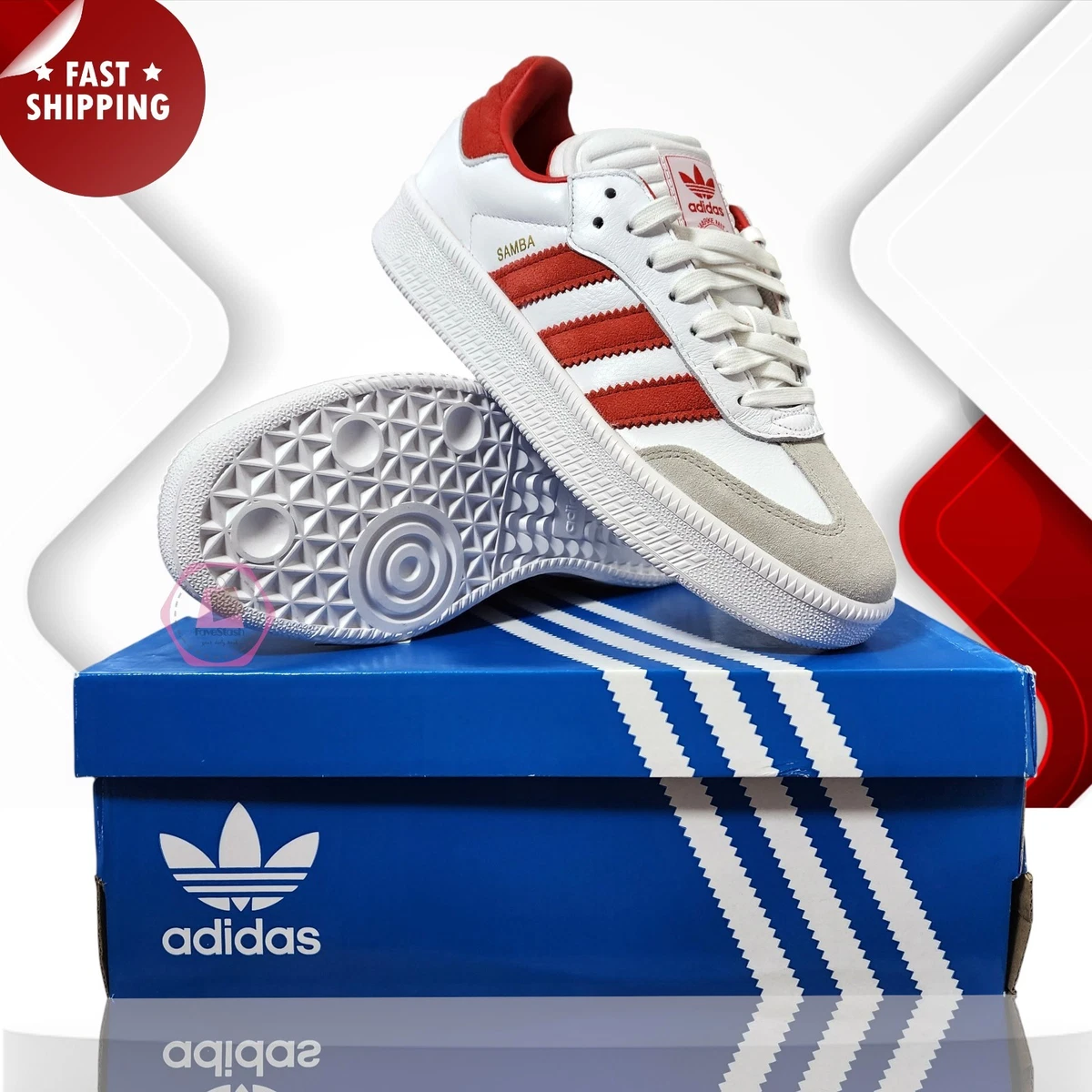 adidas gazelle silver green womens Shop Adidas Samba OG Cloud White Better Scarlet Online in Pakistan–  Sneakflex.pk main image 0