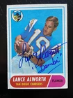 Lance Alworth Autographed 1968 Topps AFL Football Card #193 Chargers HOF