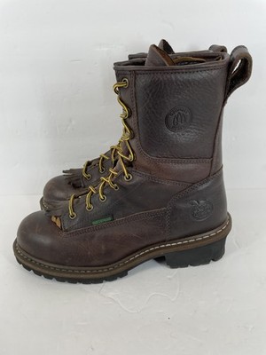 Georgia Boot Men's 8.5 M Brown Leather Logger Work Boots Waterproof G7313