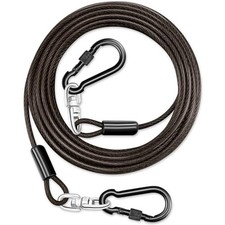 Heavy Duty Dog Tie Out Cable for Outside,Dog Runner Cable with 20FT Black