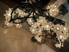 35 Vintage Starburst Star Christmas Light Reflector Covers & Clear Lights WORKS!