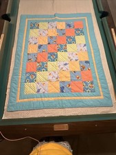 Handmade Reversible Baby Quilt 50x42 Pooh Tigger Noah  s Ark Blanket w/ Label