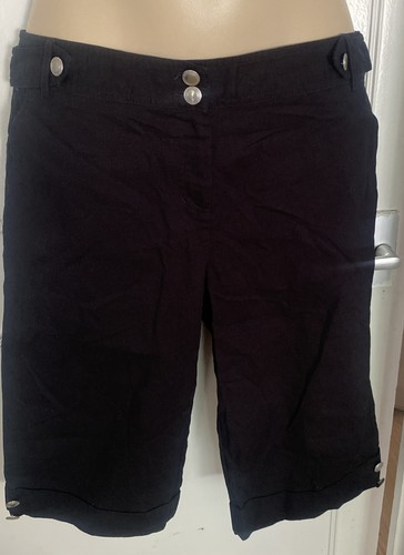 Damenmode Sommer Länge Bermuda Shorts Größe 14 schwarz