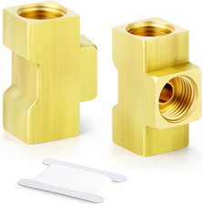 2pcs Brass Brake Line Tee Fittings 716-24 Threads Inverted Flare Female Union