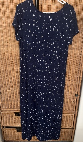 Soma Cool Nights Navy Moon Stars Maxi Nachtkleid Gr. M Coverup Freizeit - Bild 3 von 3