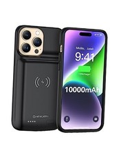 10000mAh Battery Case for iPhone 14/14 Pro/13/13 Pro 6.1", Qi Wireless
