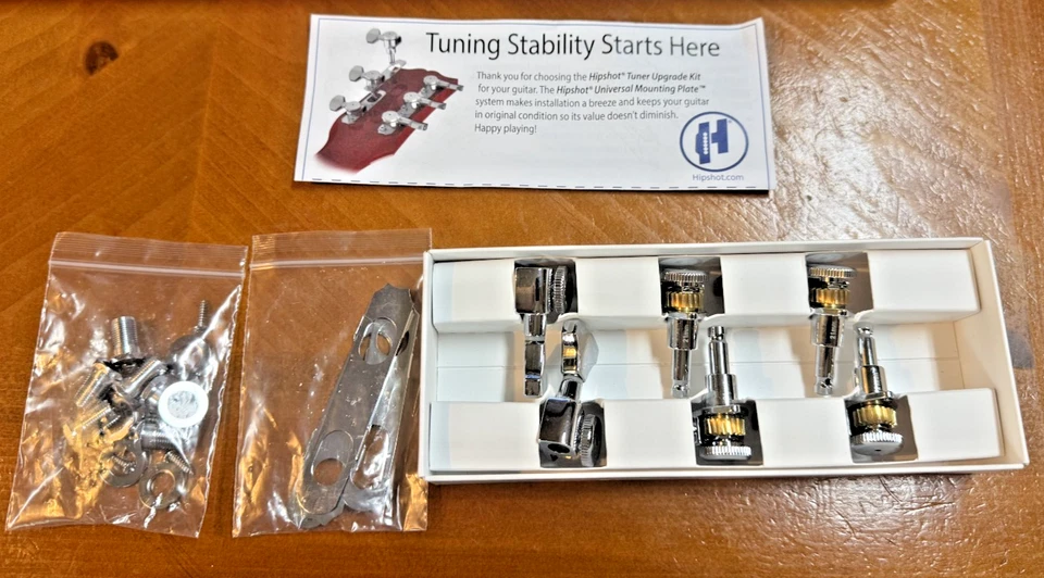 Hipshot CHROME 6 英寸握把锁非交错封闭吉他调谐器免运费! — 第 3/4 张图片