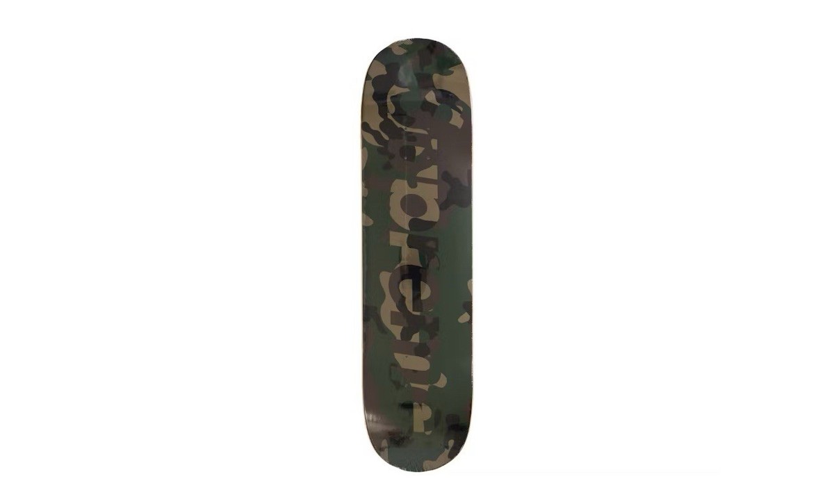 スケートボード Supreme - Supreme Camo Logo Skateboard Woodland SUPREME CAMO LOGO SKATEBOARD DECK WOODLAND CAMO FW20 GREEN