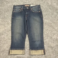 Levi’s 515 Jeans Womens Size 8 Blue Denim Capri fold Hem Dark Wash