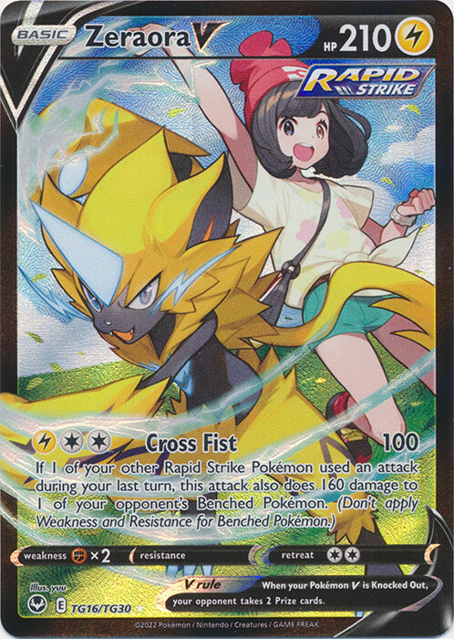 Zeraora V - TG16/TG30 Ultra Rare Silver Tempest NM Pokemon