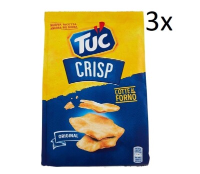 3x TUC Crisp Salzgebäck Crackers Gebacken gesalzen Meersalz 100g