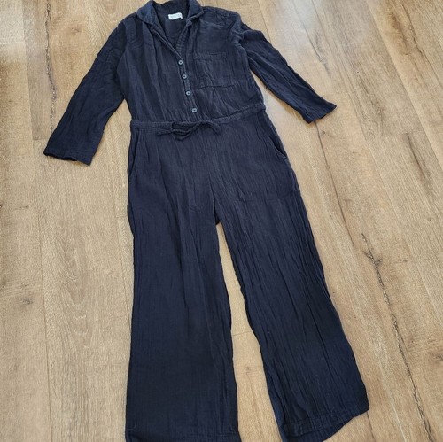 Velvet By Graham & Spencer Penelope Cotton Jumpsuit XS Cottagecore Quiet Luxury - Picture 4 of 14