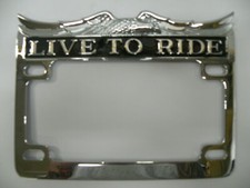 Chrome Finish Live To Ride Eagle License Plate Frame Harley Honda Suzuki Yamaha