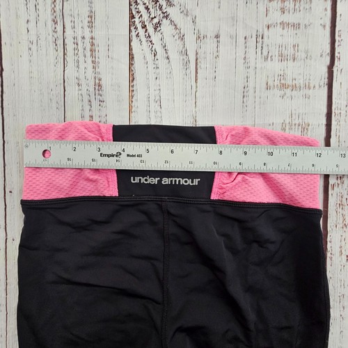 Under Armour HeatGear Black Pink 15.5" Inseam Yoga Pants Women's S - Picture 13 of 14