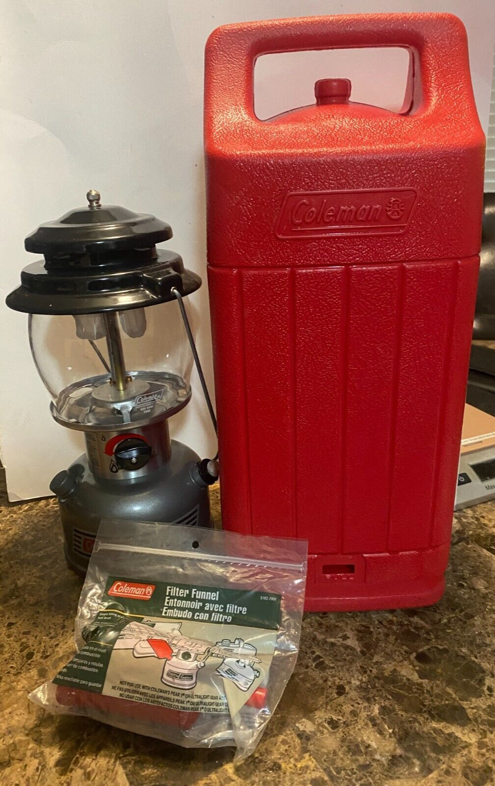 Coleman Powerhouse Lantern With Red Carrying Case Dated 1988 NEW