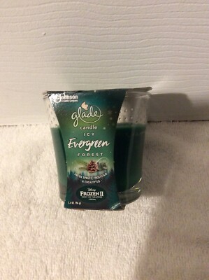 Fragrance Candle Infused with Essential Oils 3.4 Oz Glade Jar Candle Icy Ever Green Forest