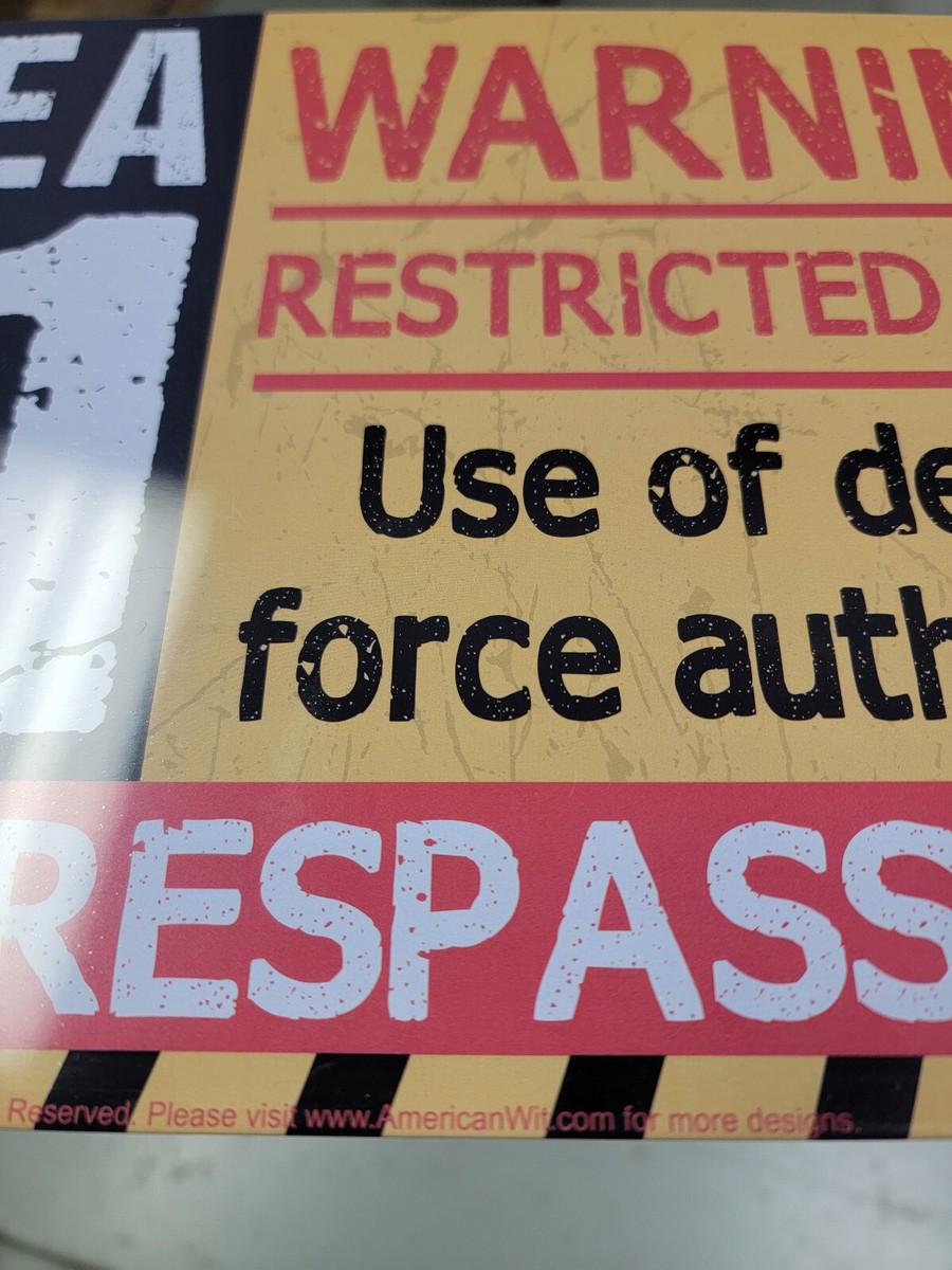 Area 51 Warning Sign Tin Sign - No Trespassing Restricted Aluminum Decor C373