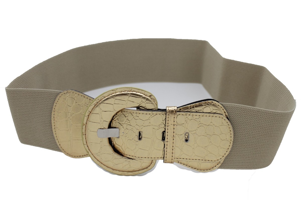 Gold Animal Print Wide Waist Statement Belt GORGLITTER Women main image 4